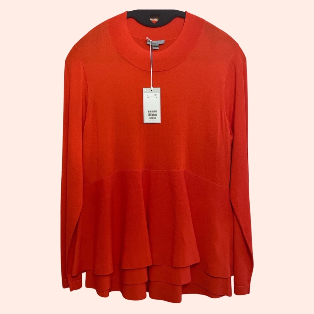 COS Coral Paneled Sweater. NWT. Size Large. Fitted.
